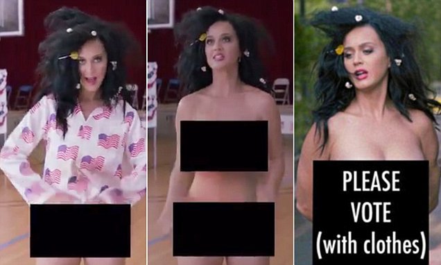 Katy Perry Ajak Kawula Muda Jangan `Golput`.... tapi Kenapa Mesti Bugil
